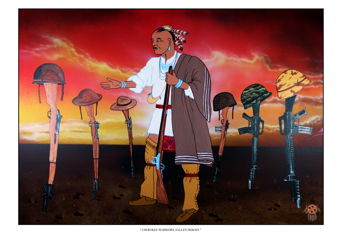 American Indians have proudly fought for their own nations, as well as serving in every war of the United States and branch of the military; including the medical corps, military police, engineering corps and the cavalry.  The Indians offered their services, lives and money in these wars, and in WWI, more served in proportion to their number and means than any other race or class of the population, despite the fact the United States did not universally give Indians citizenship until 1924.
